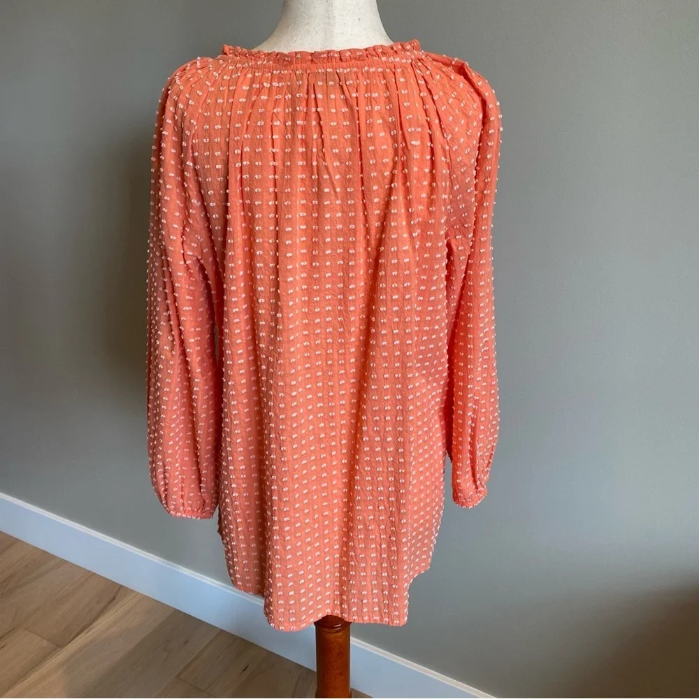 NWT Loft size Small Muted Orange Embroidered Polka Dots - Picture 10 of 12